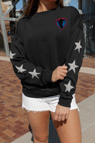 DEPAUL BLUE DEMONS DEDICATION EMBELLISHED STAR SLEEVE CREWNECK PULLOVER