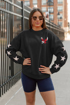 EASTERN WASHINGTON UNIVERSITY EAGLES DEDICATION EMBELLISHED STAR SLEEVE CREWNECK PULLOVER