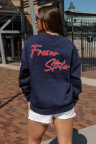 FRESNO STATE BULLDOGS DEDICATION EMBELLISHED STAR SLEEVE CREWNECK PULLOVER