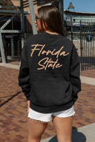 FLORIDA STATE SEMINOLES DEDICATION EMBELLISHED STAR SLEEVE CREWNECK PULLOVER