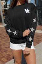 KENTUCKY WILDCATS DEDICATION EMBELLISHED STAR SLEEVE CREWNECK PULLOVER