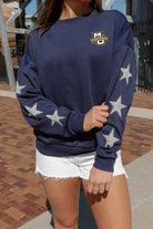 MARQUETTE GOLDEN EAGLES DEDICATION EMBELLISHED STAR SLEEVE CREWNECK PULLOVER