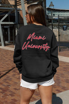 MIAMI OF OHIO REDHAWKS DEDICATION EMBELLISHED STAR SLEEVE CREWNECK PULLOVER