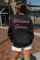 OKLAHOMA SOONERS DEDICATION EMBELLISHED STAR SLEEVE CREWNECK PULLOVER