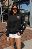 SEATTLE U REDHAWKS DEDICATION EMBELLISHED STAR SLEEVE CREWNECK PULLOVER