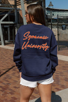 SYRACUSE ORANGE DEDICATION EMBELLISHED STAR SLEEVE CREWNECK PULLOVER