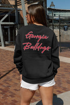 GEORGIA BULLDOGS DEDICATION EMBELLISHED STAR SLEEVE CREWNECK PULLOVER