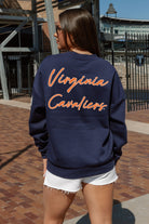 VIRGINIA CAVALIERS DEDICATION EMBELLISHED STAR SLEEVE CREWNECK PULLOVER