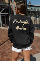 WASHINGTON HUSKIES DEDICATION EMBELLISHED STAR SLEEVE CREWNECK PULLOVER