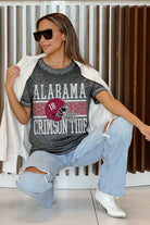 ALABAMA CRIMSON TIDE CROWD GOES WILD ACID WASH BOYFRIEND TEE