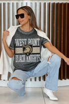 ARMY BLACK KNIGHTS CROWD GOES WILD ACID WASH BOYFRIEND TEE