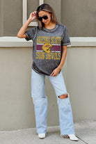 ARIZONA STATE SUN DEVILS CROWD GOES WILD ACID WASH BOYFRIEND TEE