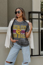 ARIZONA STATE SUN DEVILS CROWD GOES WILD ACID WASH BOYFRIEND TEE