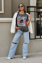 ATLANTA FALCONS CROWD GOES WILD ACID WASH BOYFRIEND TEE