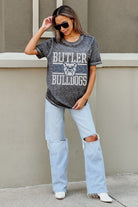 BUTLER BULLDOGS CROWD GOES WILD ACID WASH BOYFRIEND TEE