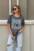 CAROLINA PANTHERS CROWD GOES WILD ACID WASH BOYFRIEND TEE