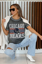 CHICAGO BEARS CROWD GOES WILD ACID WASH BOYFRIEND TEE