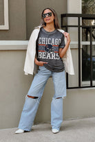 CHICAGO BEARS CROWD GOES WILD ACID WASH BOYFRIEND TEE