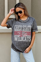 CHICO STATE WILDCATS CROWD GOES WILD ACID WASH BOYFRIEND TEE