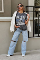 DALLAS COWBOYS CROWD GOES WILD ACID WASH BOYFRIEND TEE