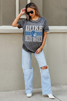 DUKE BLUE DEVILS CROWD GOES WILD ACID WASH BOYFRIEND TEE