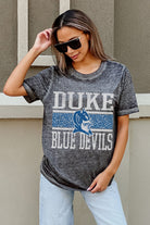 DUKE BLUE DEVILS CROWD GOES WILD ACID WASH BOYFRIEND TEE