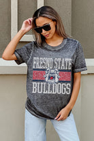 FRESNO STATE BULLDOGS CROWD GOES WILD ACID WASH BOYFRIEND TEE