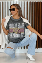 FLORIDA STATE SEMINOLES CROWD GOES WILD ACID WASH BOYFRIEND TEE