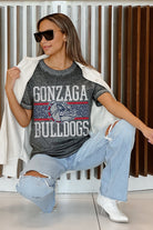 GONZAGA BULLDOGS CROWD GOES WILD ACID WASH BOYFRIEND TEE