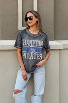 HAMPTON PIRATES CROWD GOES WILD ACID WASH BOYFRIEND TEE