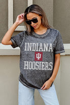 INDIANA HOOSIERS CROWD GOES WILD ACID WASH BOYFRIEND TEE