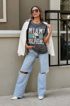 MIAMI DOLPHINS CROWD GOES WILD ACID WASH BOYFRIEND TEE