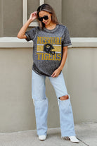 MISSOURI TIGERS CROWD GOES WILD ACID WASH BOYFRIEND TEE