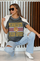 MINNESOTA GOLDEN GOPHERS CROWD GOES WILD ACID WASH BOYFRIEND TEE