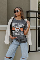 OKLAHOMA STATE COWBOYS CROWD GOES WILD ACID WASH BOYFRIEND TEE