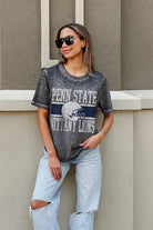 PENN STATE NITTANY LIONS CROWD GOES WILD ACID WASH BOYFRIEND TEE