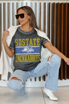 SOUTH DAKOTA STATE JACKRABBITS CROWD GOES WILD ACID WASH BOYFRIEND TEE