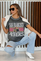 SAN FRANCISCO 49ERS CROWD GOES WILD ACID WASH BOYFRIEND TEE