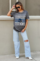 TENNESSEE TITANS CROWD GOES WILD ACID WASH BOYFRIEND TEE