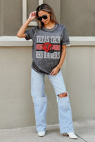 TEXAS TECH RED RAIDERS CROWD GOES WILD ACID WASH BOYFRIEND TEE