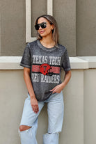 TEXAS TECH RED RAIDERS CROWD GOES WILD ACID WASH BOYFRIEND TEE