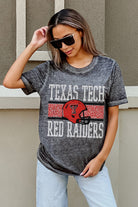 TEXAS TECH RED RAIDERS CROWD GOES WILD ACID WASH BOYFRIEND TEE