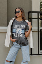 NORTH CAROLINA TAR HEELS CROWD GOES WILD ACID WASH BOYFRIEND TEE