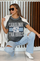 NORTH CAROLINA TAR HEELS CROWD GOES WILD ACID WASH BOYFRIEND TEE