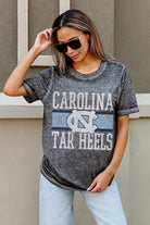 NORTH CAROLINA TAR HEELS CROWD GOES WILD ACID WASH BOYFRIEND TEE