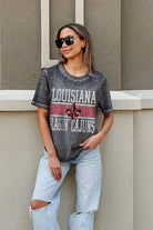 LOUISIANA RAGIN' CAJUNS CROWD GOES WILD ACID WASH BOYFRIEND TEE