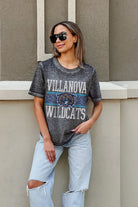 VILLANOVA WILDCATS CROWD GOES WILD ACID WASH BOYFRIEND TEE