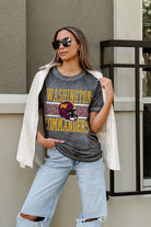 WASHINGTON COMMANDERS CROWD GOES WILD ACID WASH BOYFRIEND TEE