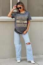 WAKE FOREST DEMON DEACONS CROWD GOES WILD ACID WASH BOYFRIEND TEE