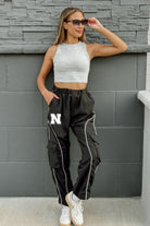 NEBRASKA CORNHUSKERS VICTORY WALK LOW WAIST PARACHUTE CARGO PANTS BY MADI PREWETT TROUTT